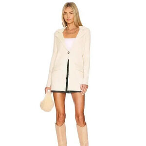 Free People Sarah Sweater Blazer Cream Single Button Size  Small